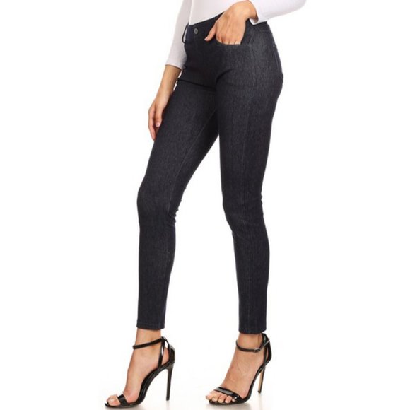 5 Pocket Soft Skinny Denim Jeggings - Picture 3 of 6